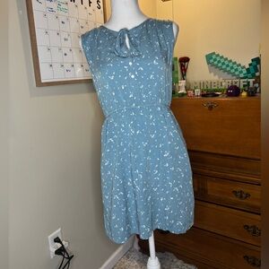 Blue and white summer dress